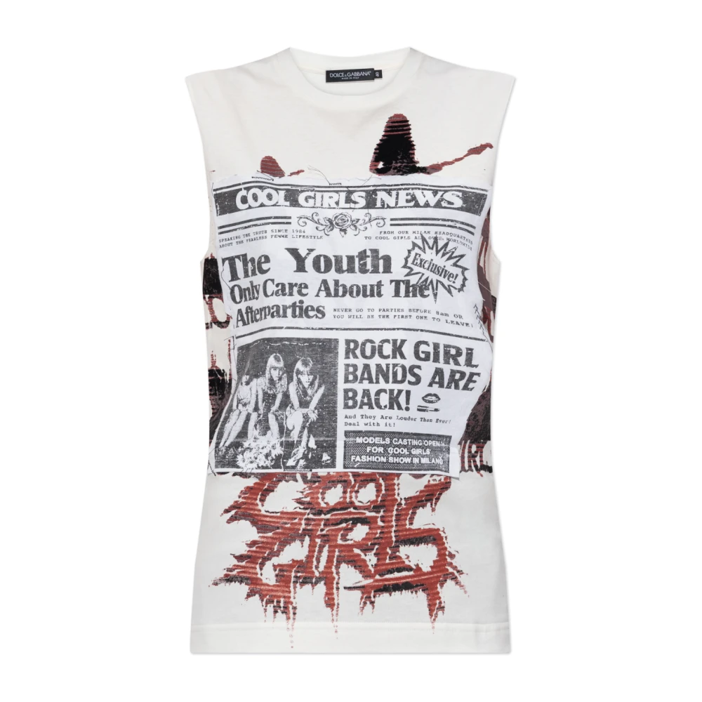 Dolce & Gabbana Mujer Blanco - Top Con Efecto Vintage - Tops - Xs