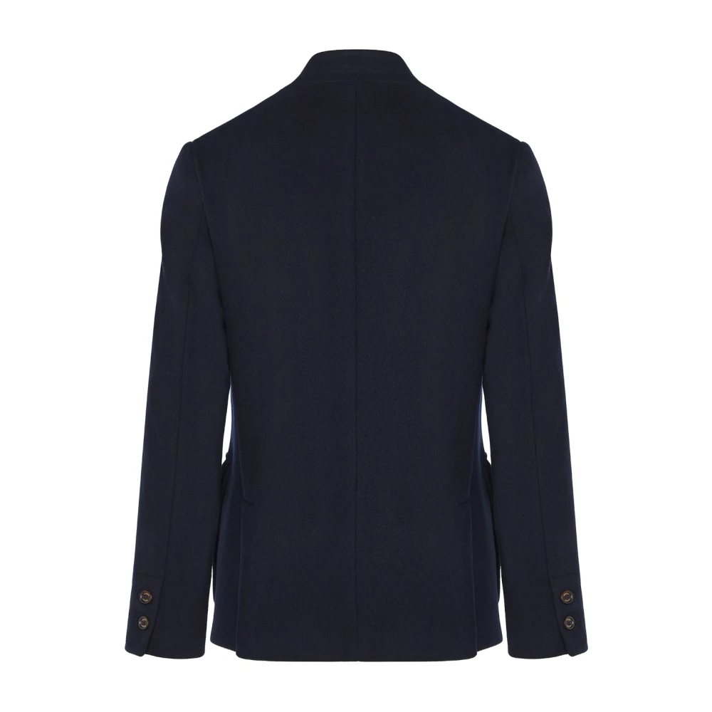 Eleventy Wollen jas met voorste knopen Blue Heren