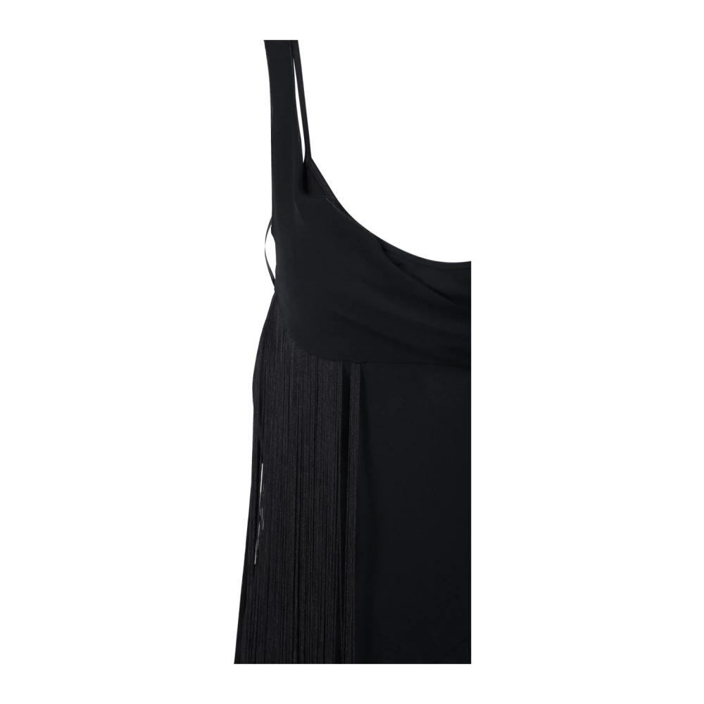 Victoria Beckham Speelse franje mini jurk Black Dames