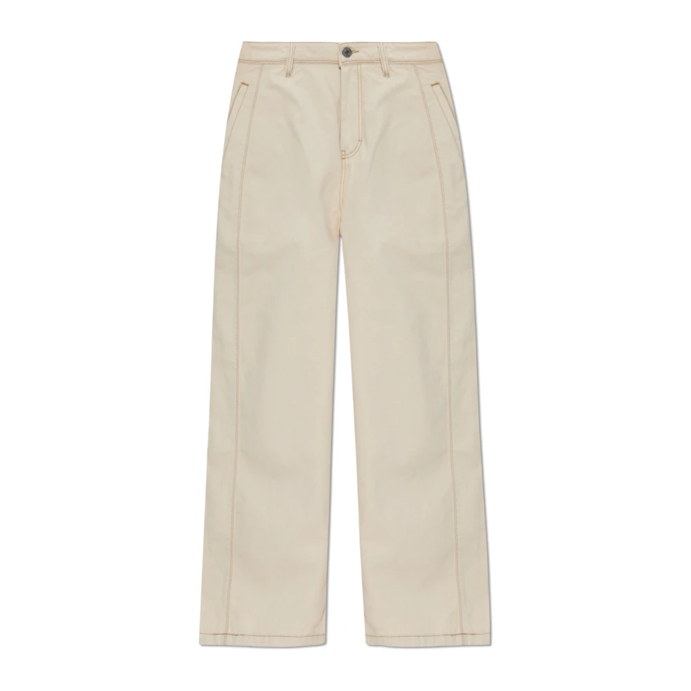 Ami Paris Women's Beige Wide Jeans, W26, Wide-Leg Jeans