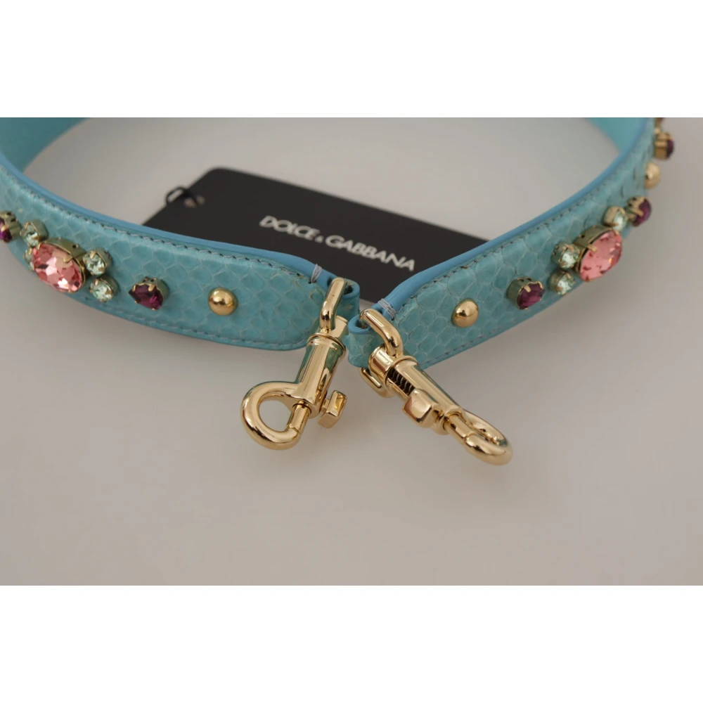 Dolce & Gabbana Lichtblauwe Leren Schoudertasriem Blue Dames