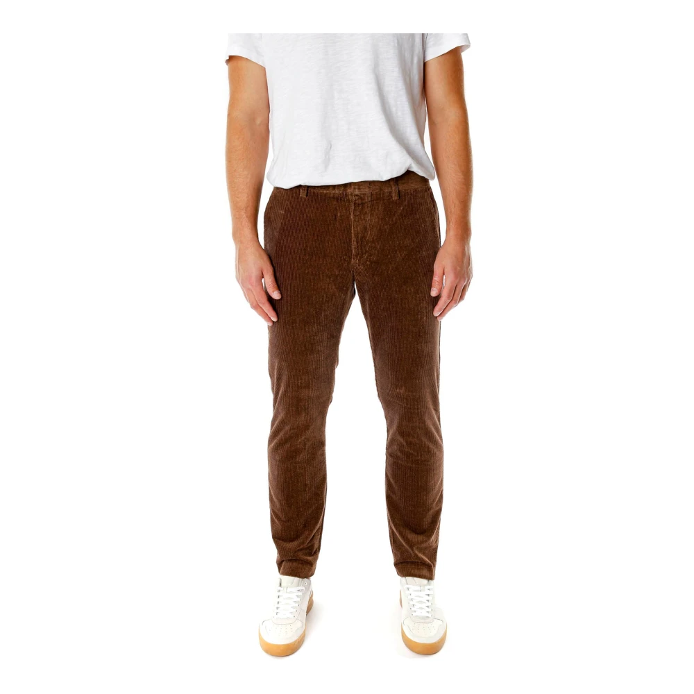 Nn07 Slimme Corduroy Chino Broek Brown Heren