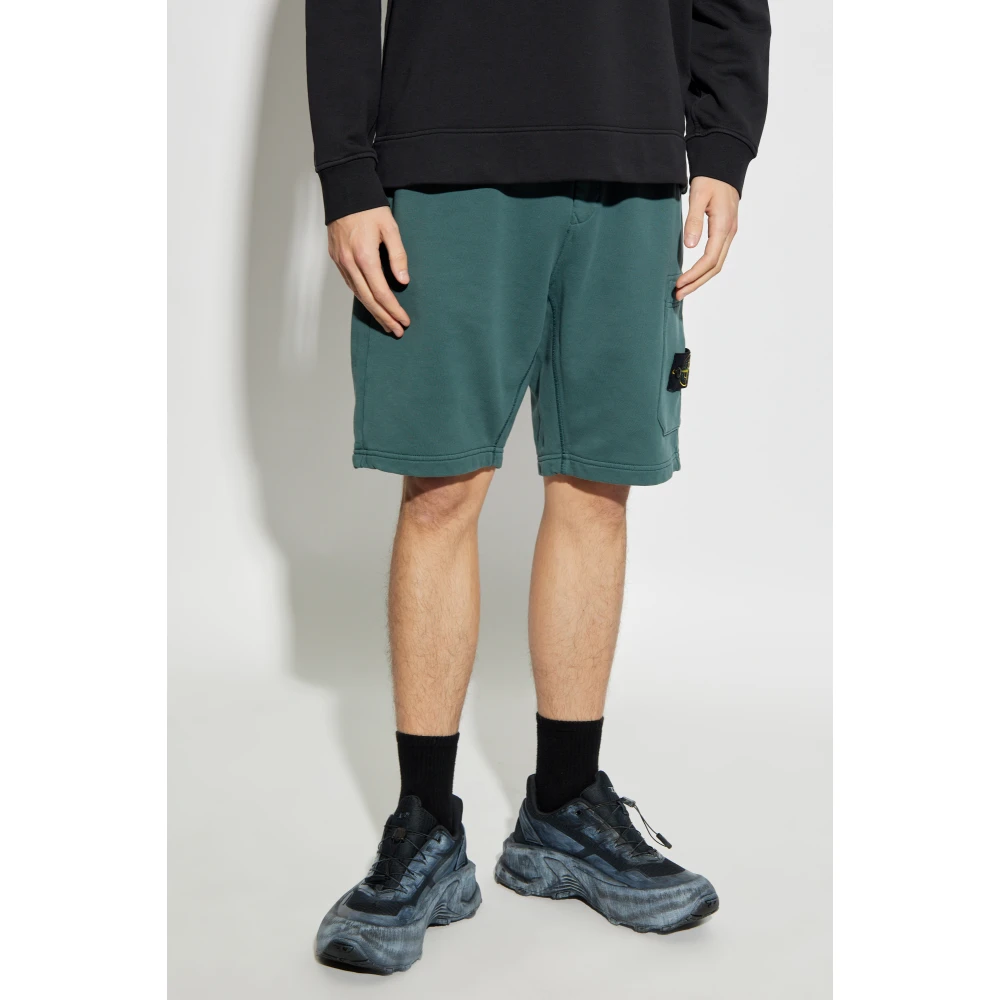 Stone Island Shorts met logo Green Heren
