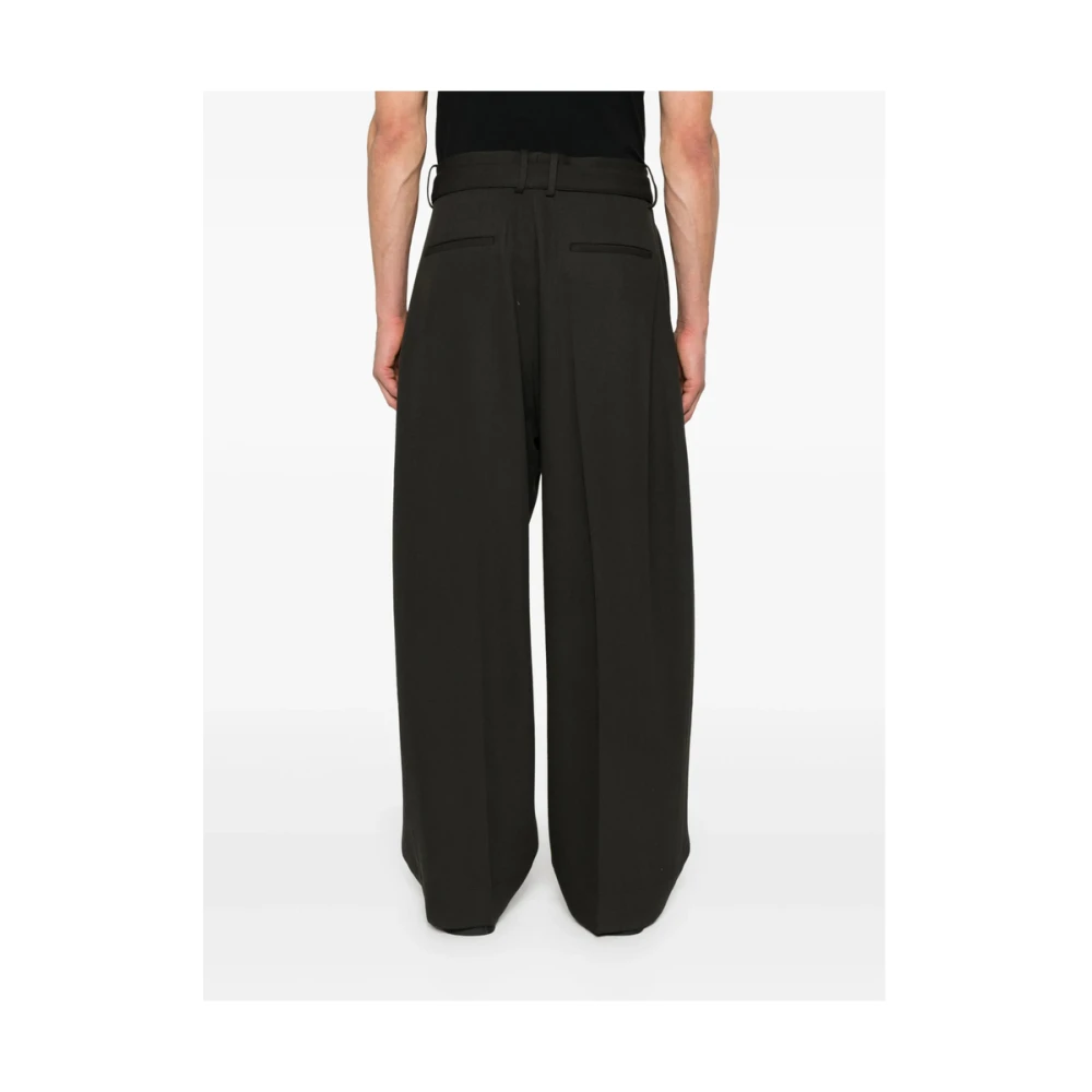 Studio Nicholson Houtskoolgrijze Broek met Riem Gray Heren