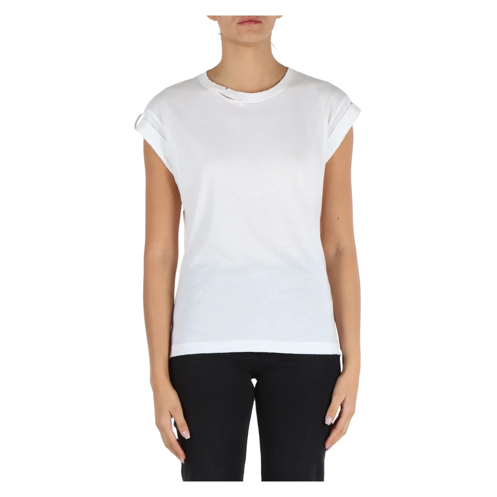 Replay Vintage katoenen T-shirt met strass-details White Dames