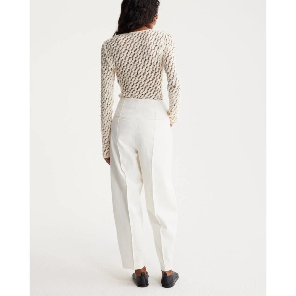 Róhe Cropped Barrel Leg Broek Beige Dames