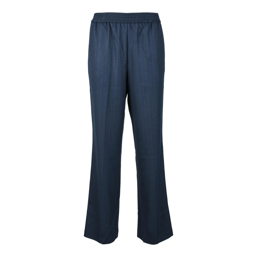 Kaos Metallic Fiber Broek Blue Dames