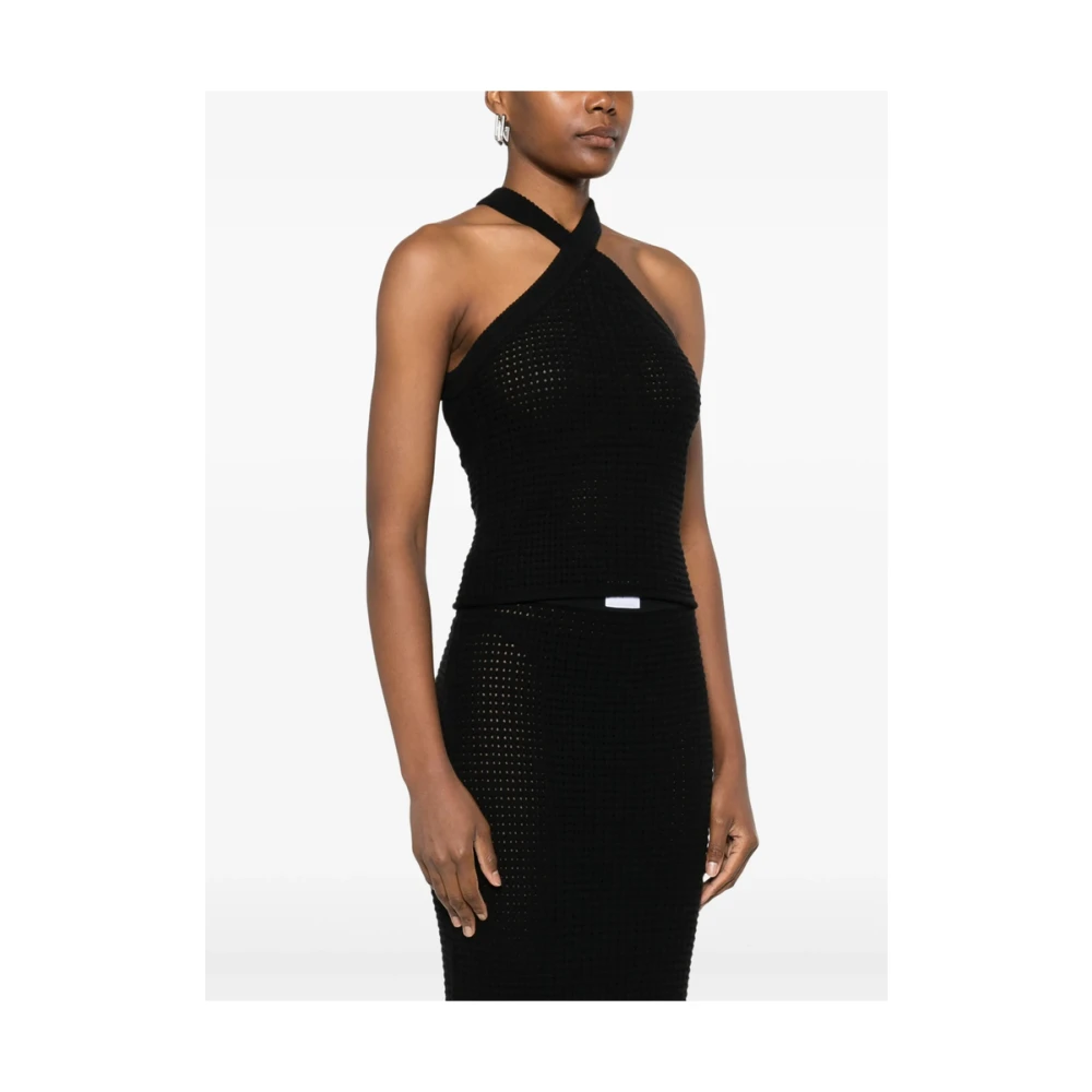 Axel Arigato Zwarte Kruisbanden Geribbelde Afwerking Black Dames