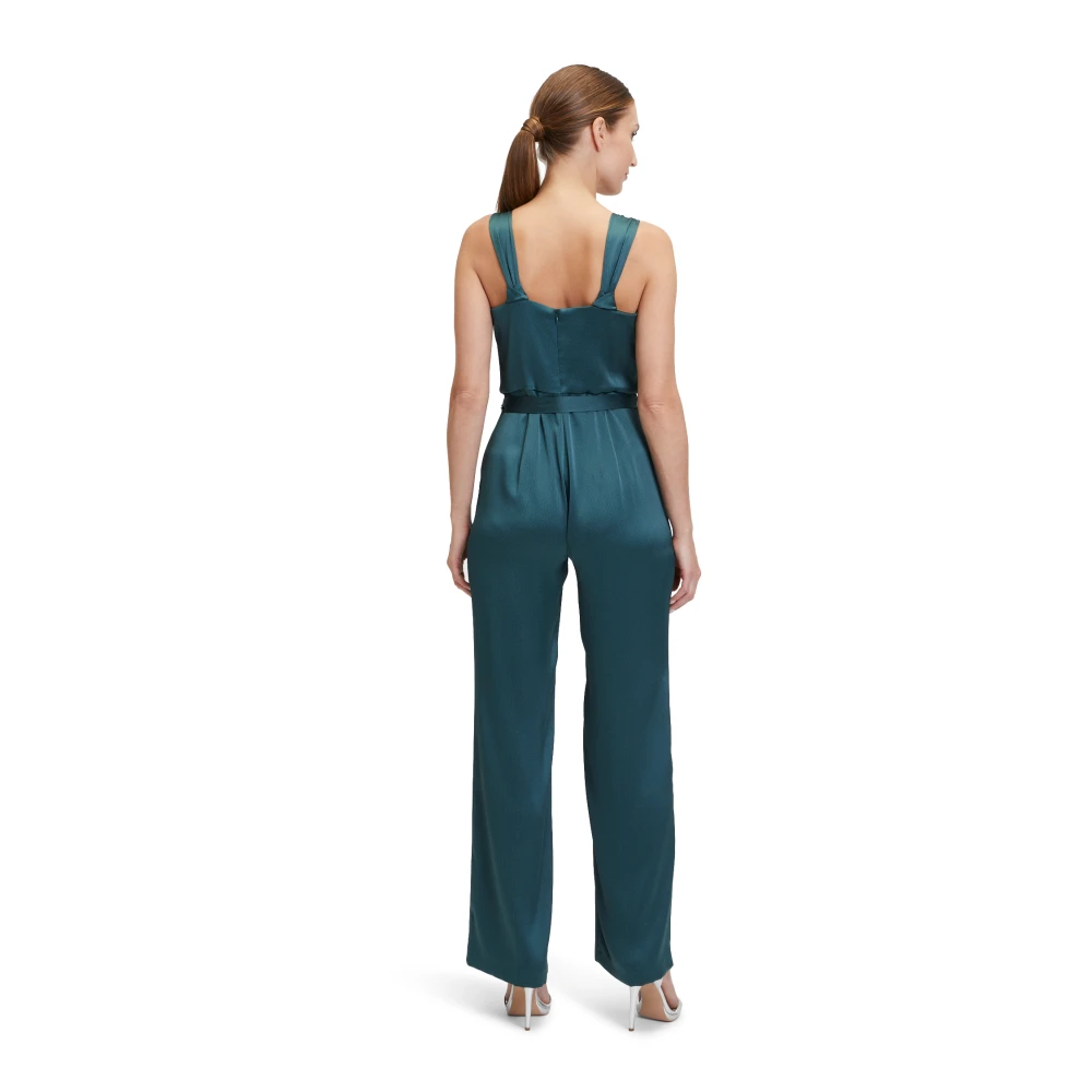 Vera Mont Bloemen mouwloze jumpsuit Green Dames