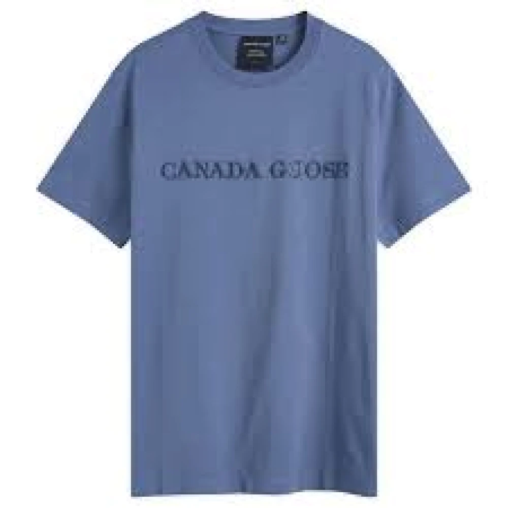 Canada Goose Casual Katoenen T-shirt in Diverse Kleuren Blue Heren
