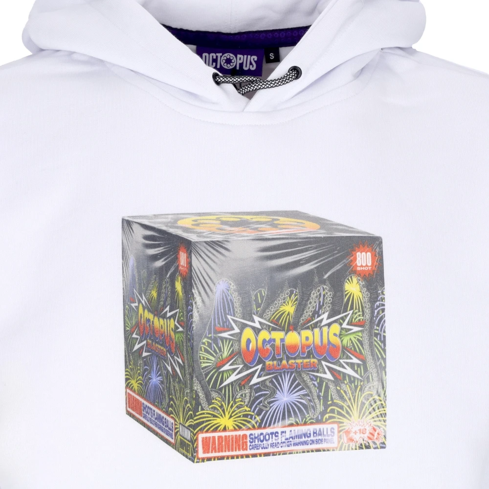 Octopus Witte Blaster Hoodie Sweatshirt met lange mouwen White Heren