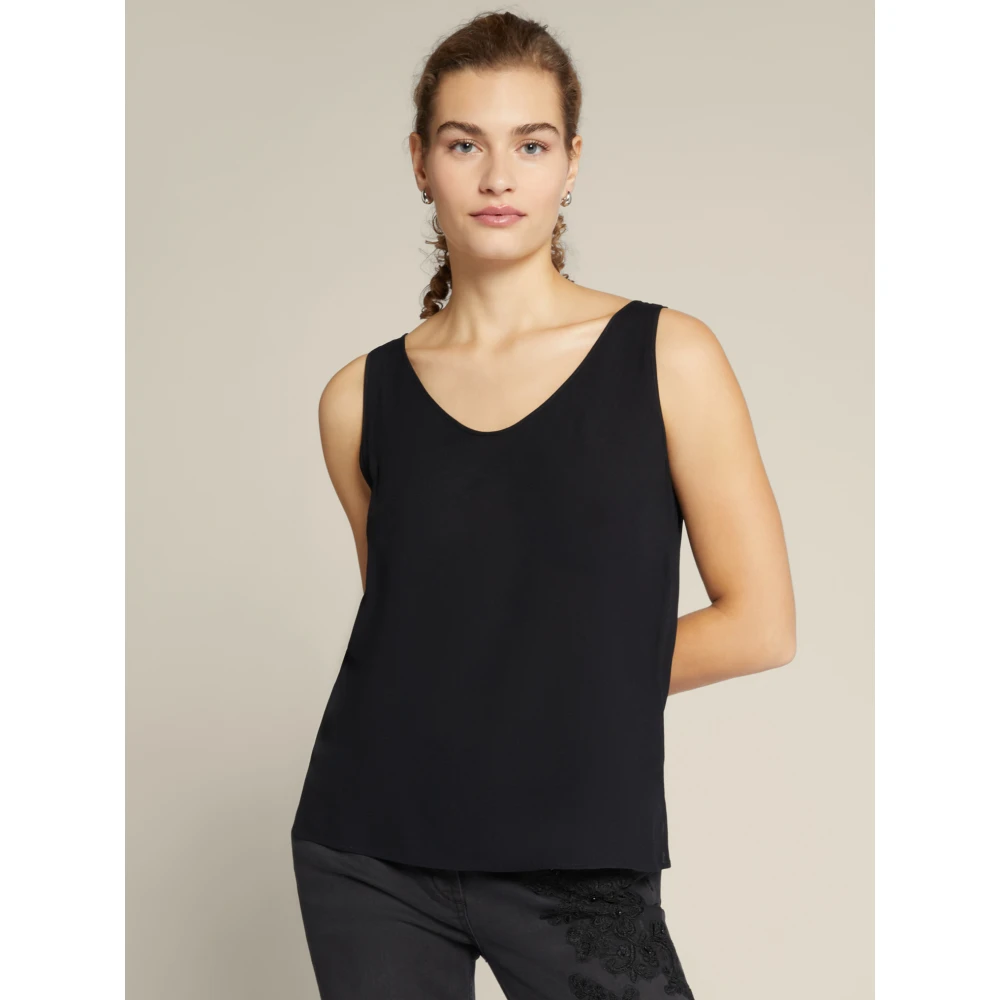Elena Mirò Elegant Viscose Top Black Dames