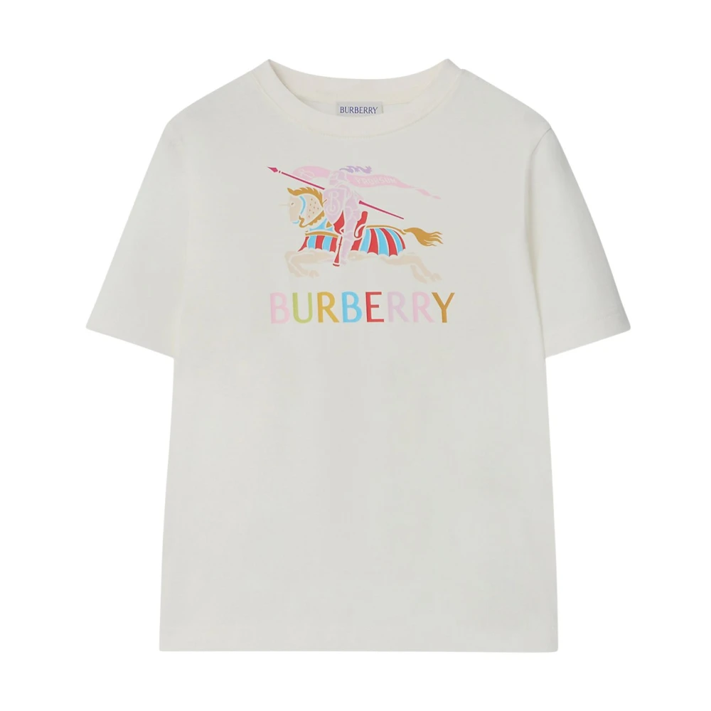 Burberry Girls White Cotton T-Shirt - Kids Short Sleeve T-Shirts - 14 Y - Kids