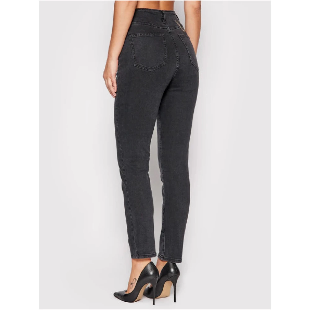 Liu Jo Cute Slim Zwart Gewassen Denim Jeans Black Dames