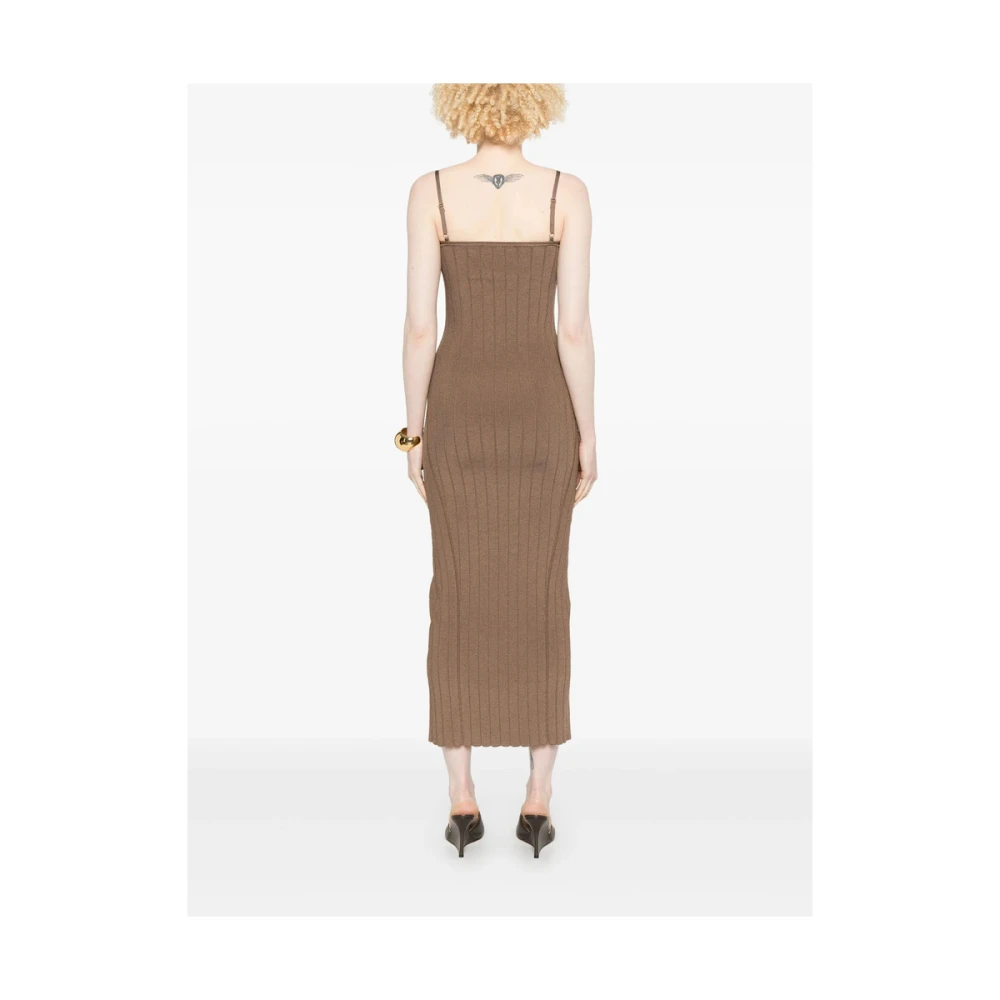 Jacquemus Lichtbruine Spaghettiband Jurk Brown Dames
