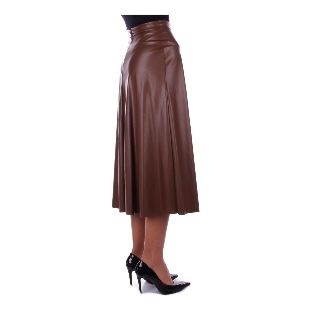 H2O Bruine Rok met Rits en Band Detail Brown Dames