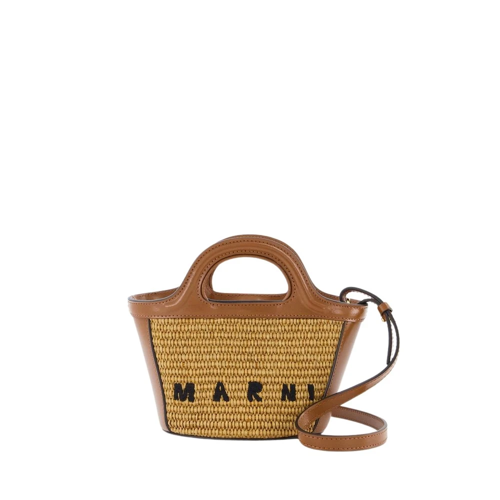 Marni Women's Brown Handbags, One Size, Straw Tote Bag