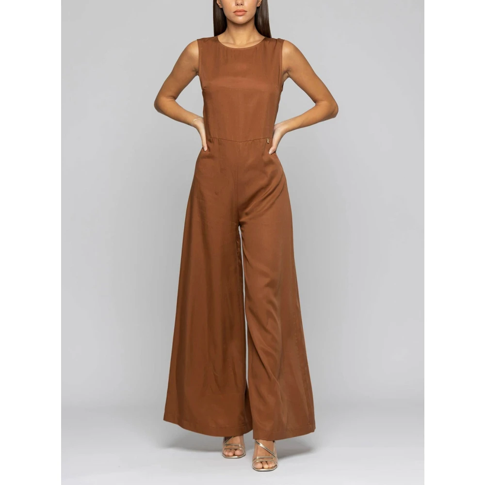 Kocca Metallic Bruin Jumpsuit Jurk Brown Dames