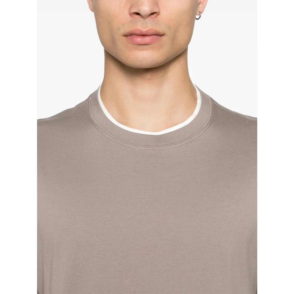 BRUNELLO CUCINELLI Beige Crew Neck Sweater Brown Heren