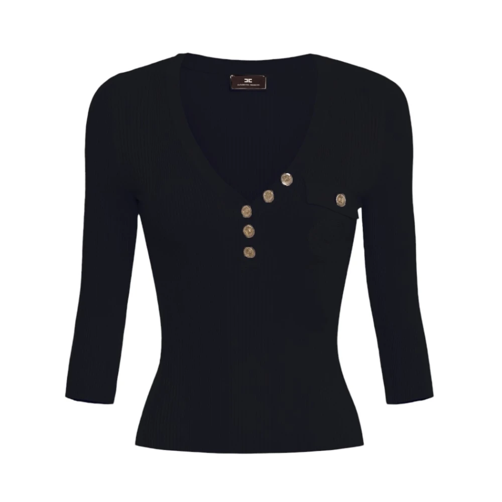 Elisabetta Franchi Stijlvolle Gebreide Top Black Dames