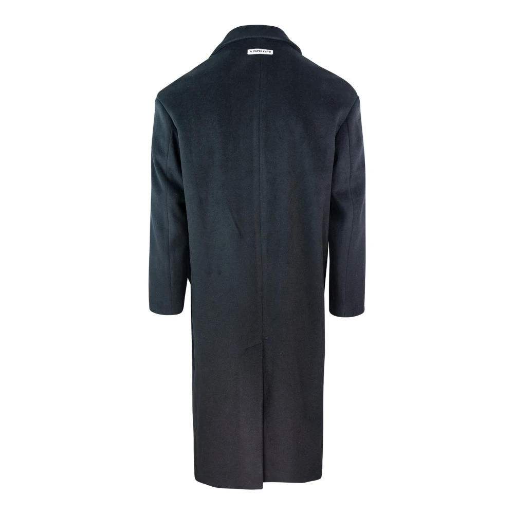 A Paper Kid Zwarte double-breasted jas met oversized revers Black Heren