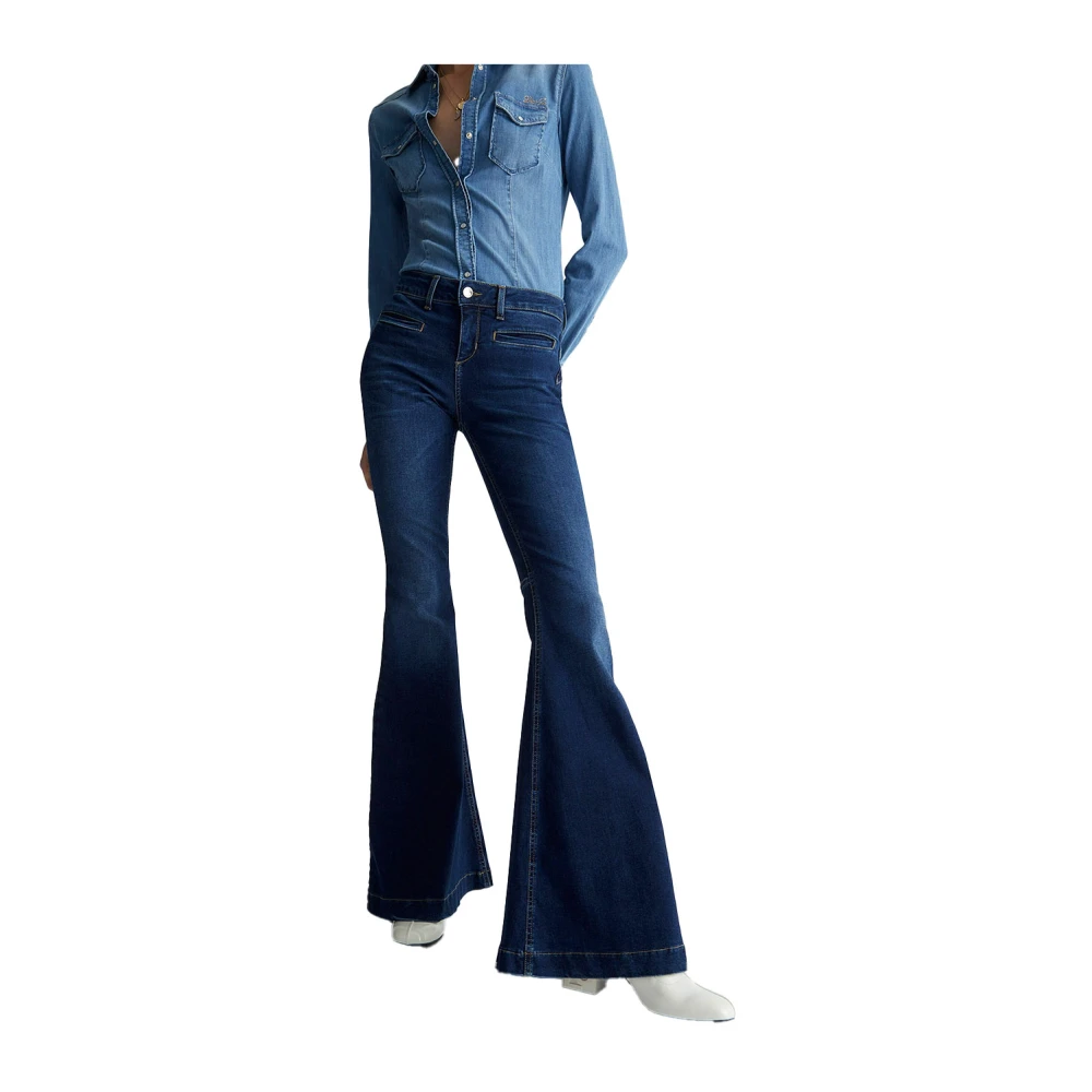 Liu Jo Denimblauwe Flare Jeans voor Dames Blue Dames