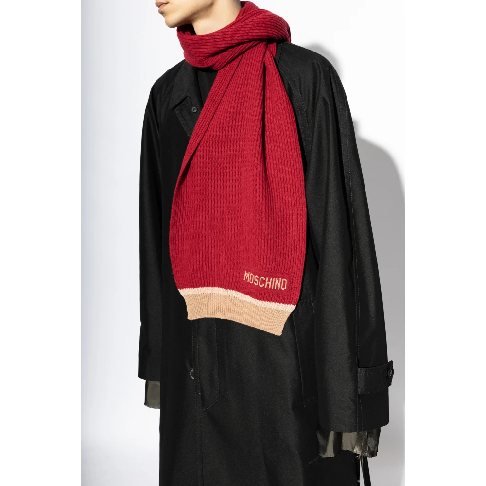 Moschino Sjaal met logo Red Unisex