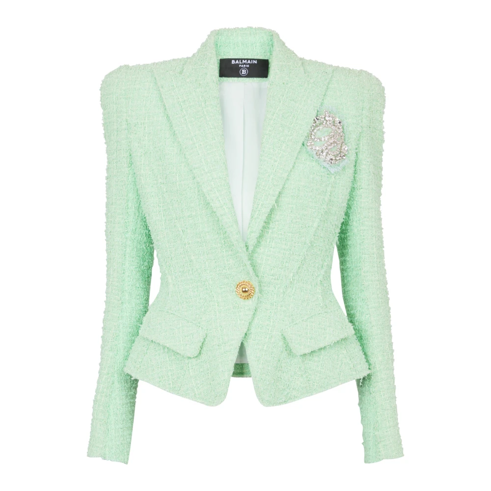 Balmain Jolie Madame Tweed Jacket Green, Dam