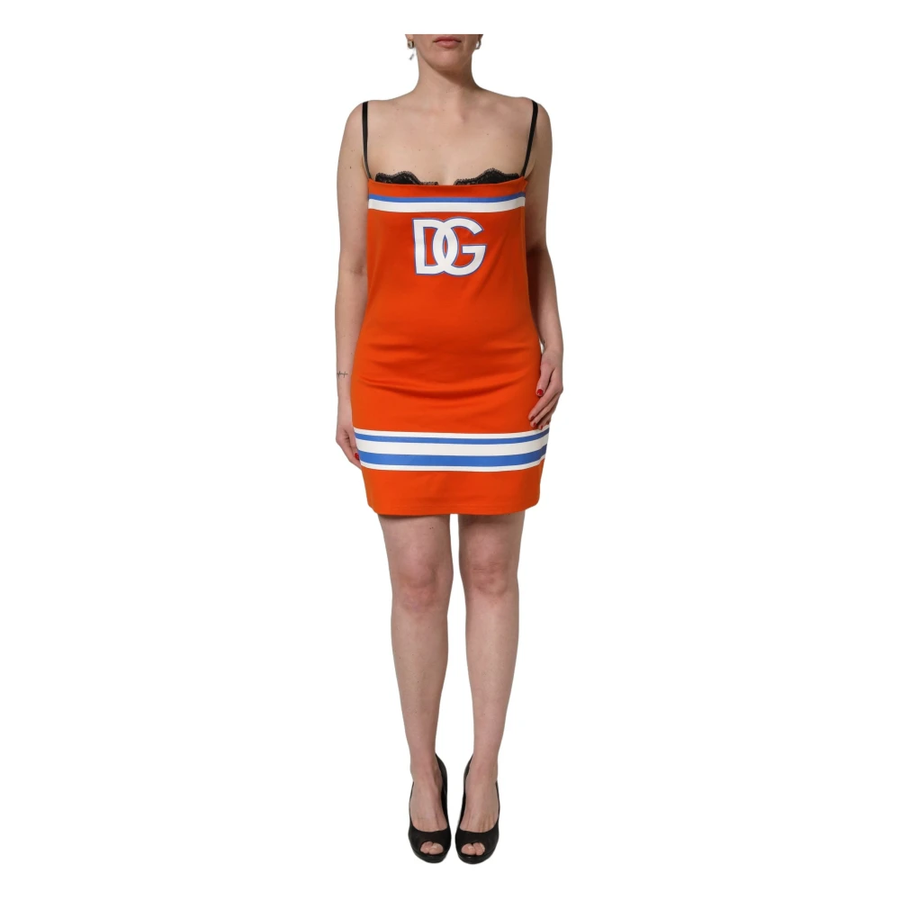 Dolce & Gabbana Orange Superbowl Mini Dress - Female - Short Dresses - 3XL - Dresses