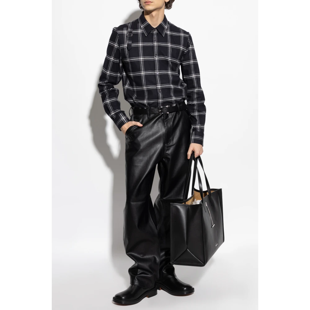alexander mcqueen Overhemd met ruitpatroon Black Heren