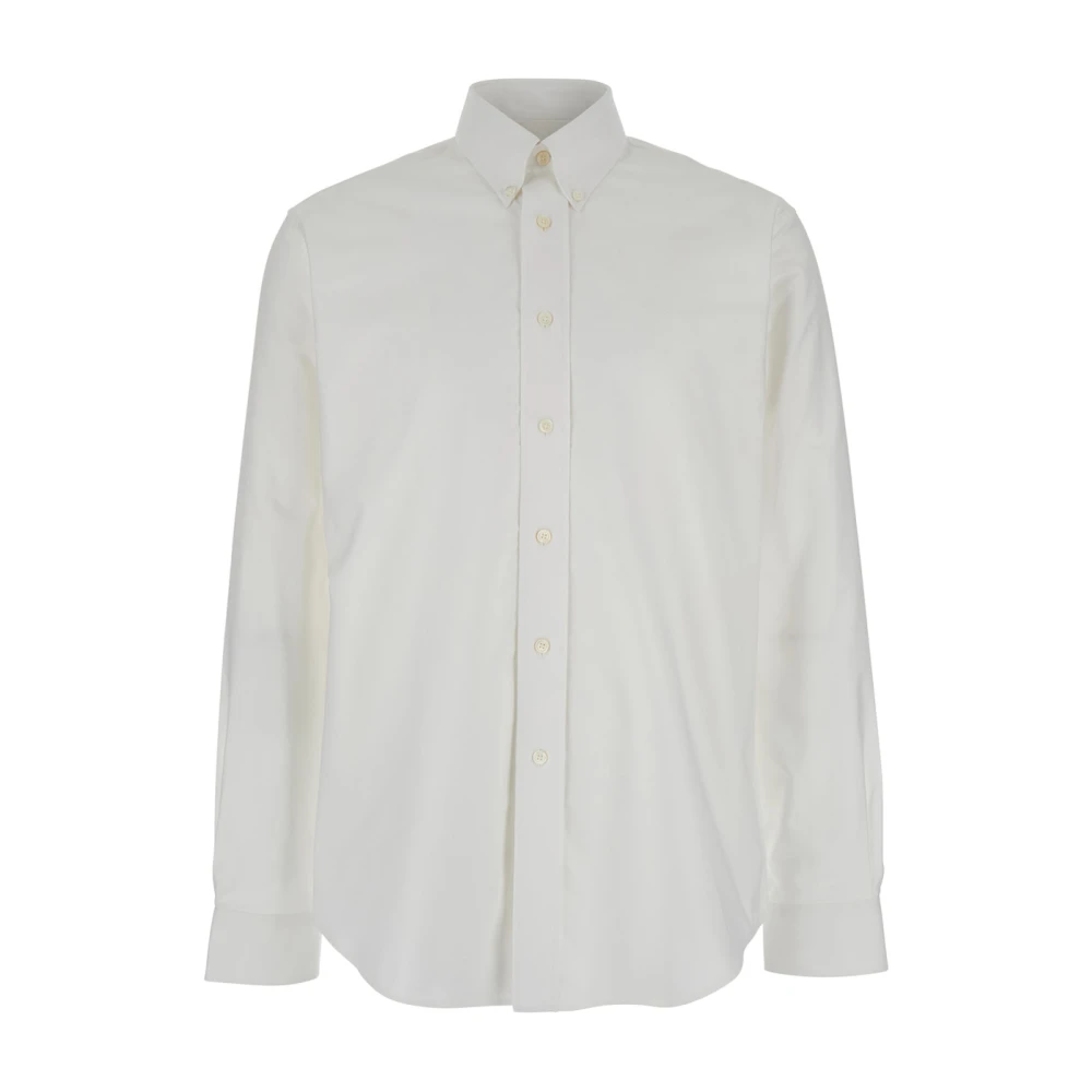 Givenchy Wit Katoenen Overhemd met Geborduurd Logo White Heren