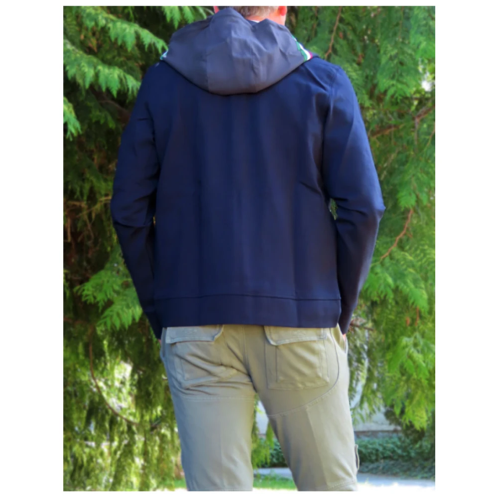 aeronautica militare Ritssluiting Hoodie Gilet van Gemengd Rayon Blue Heren