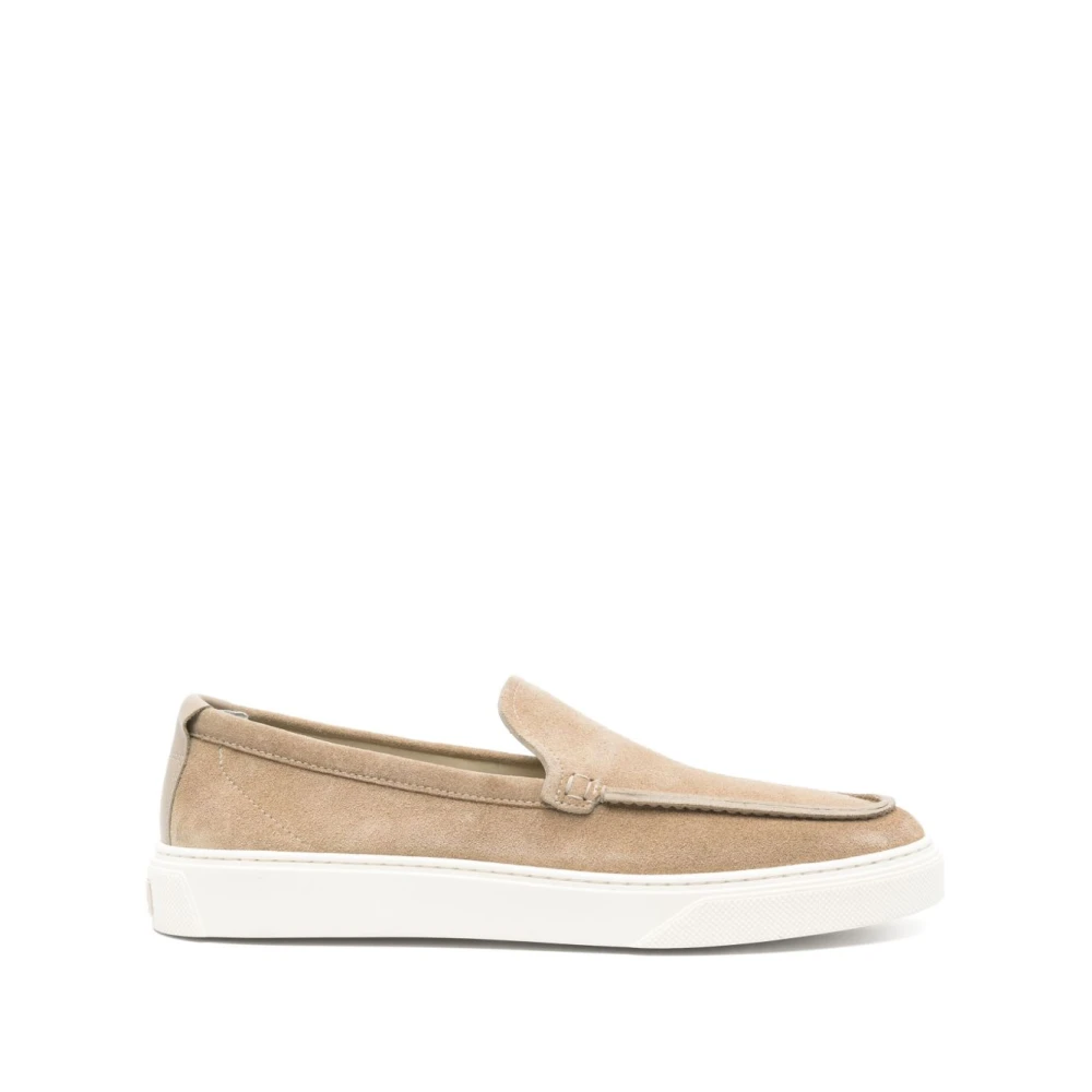 Woolrich Beige Sneakers Med Mandel Tå