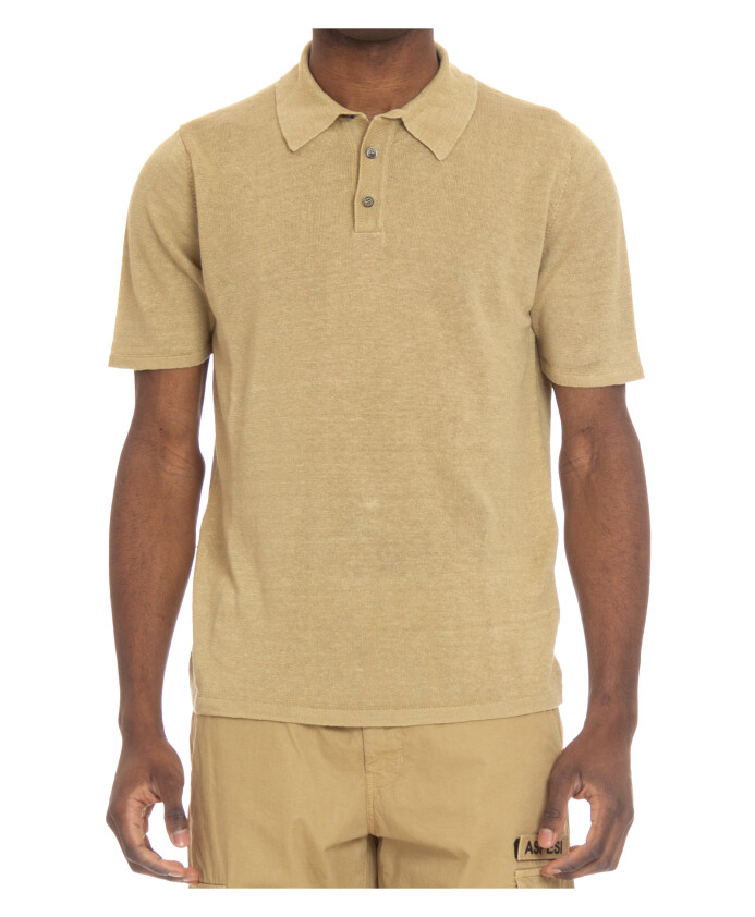 dark-yellow-linen-polo-shirt