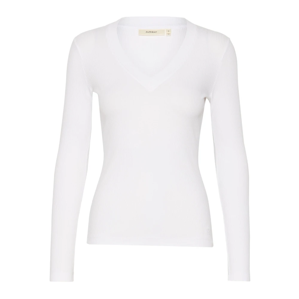InWear V-hals Lange Mouw Top Puur Wit White Dames
