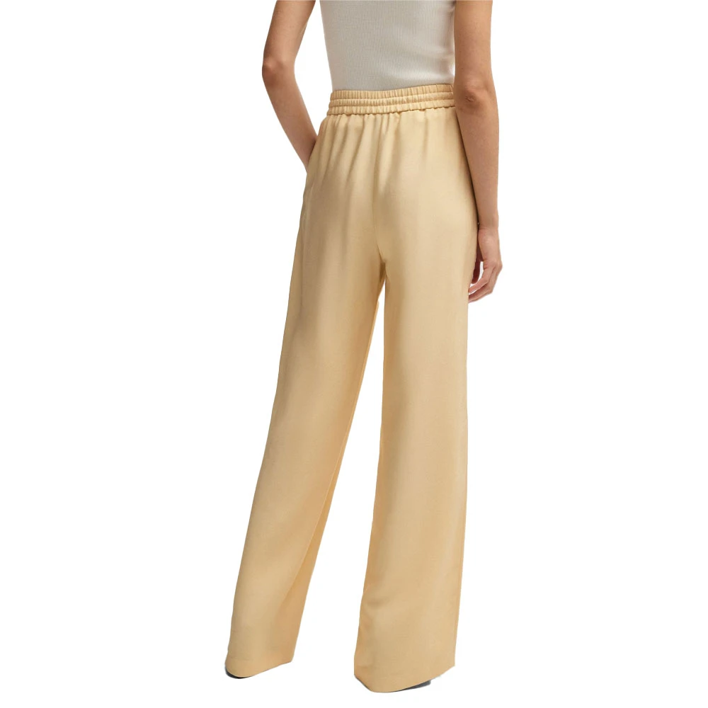 Hugo Boss Gele Talisia Broek met Koordsluiting Yellow Dames