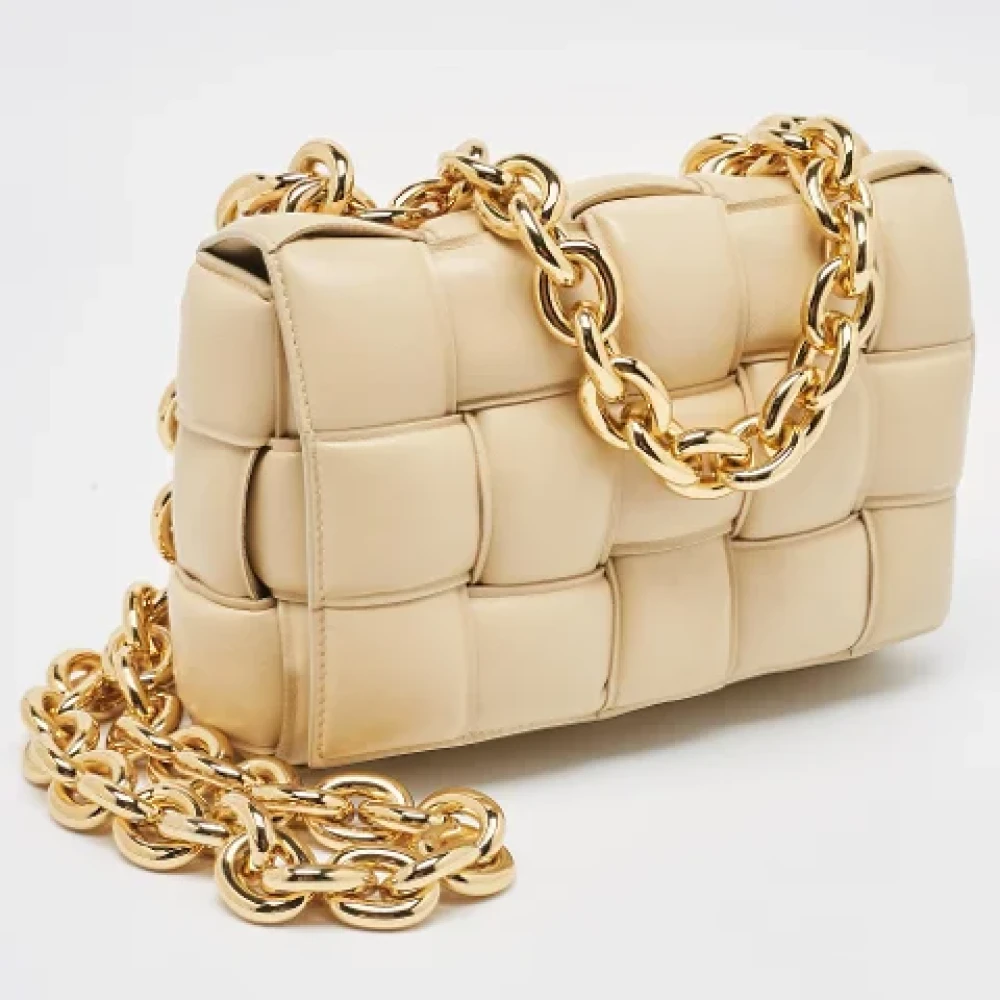 Bottega Veneta Vintage Pre-owned Leather shoulder-bags Beige Dames