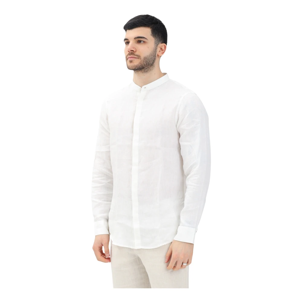 Armani Exchange Men's White Long Sleeve Linen Shirt - Casual Shirts - 2XL - Shirts