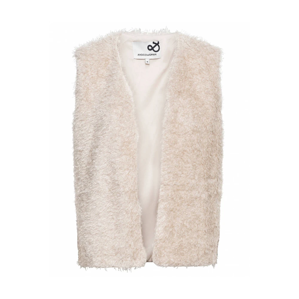 &Co Woman Elaine Gilet Vest voor Vrouwen Beige Dames