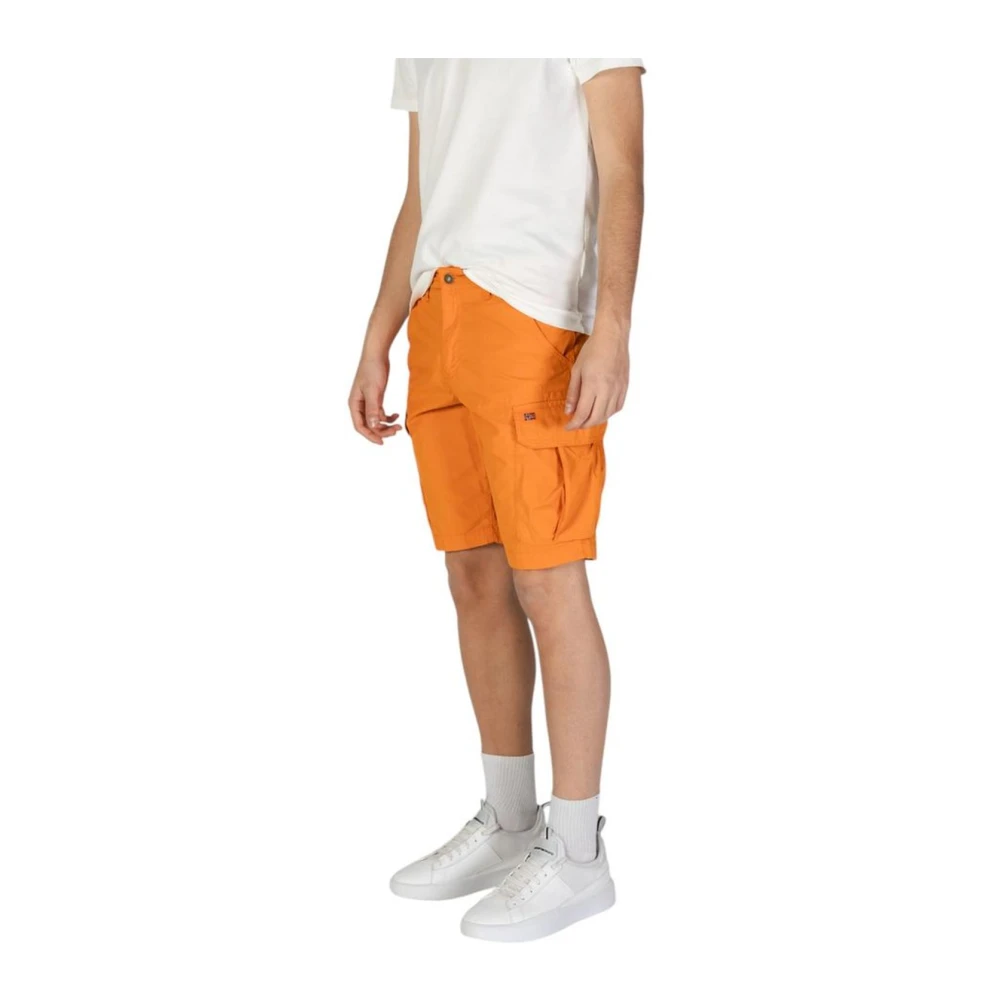Napapijri Vibrant Orange Cotton Bermuda Shorts Orange Heren