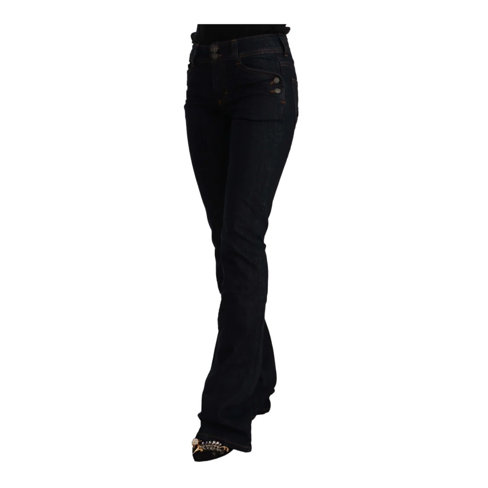 John Galliano Flared Denim Jeans voor Dames Black Dames