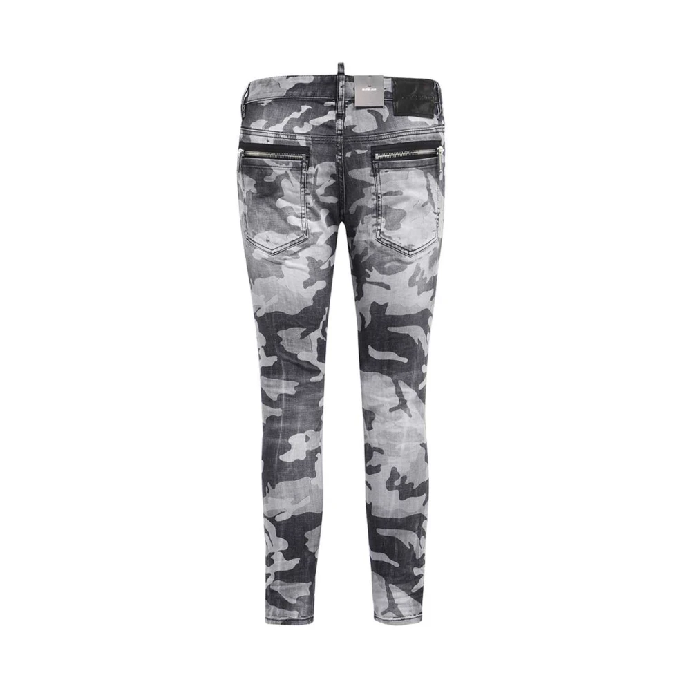 Dsquared2 Camouflage 5-Pocket Jeans Gray Heren
