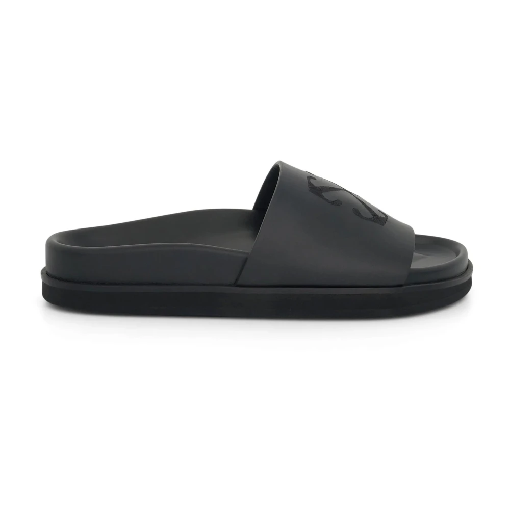 Off White Women's Black Cloud Arrow Leather Slippers Size 6 Uk