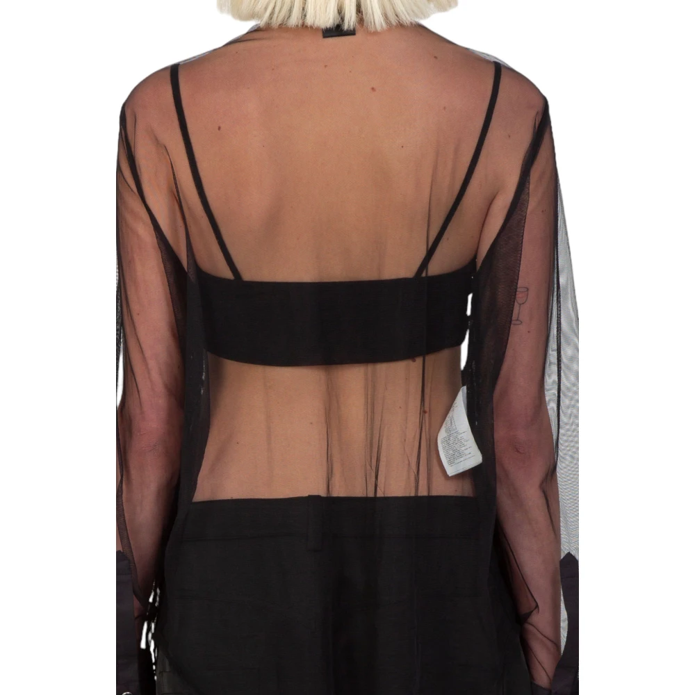 pinko Gesluierd Embro Shirt in Z99 Black Dames