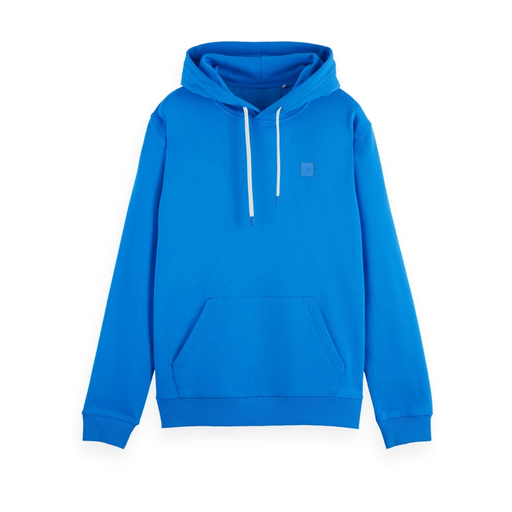 Scotch & Soda Kern Badge Logo Hoodie Sweatshirt Blue Heren