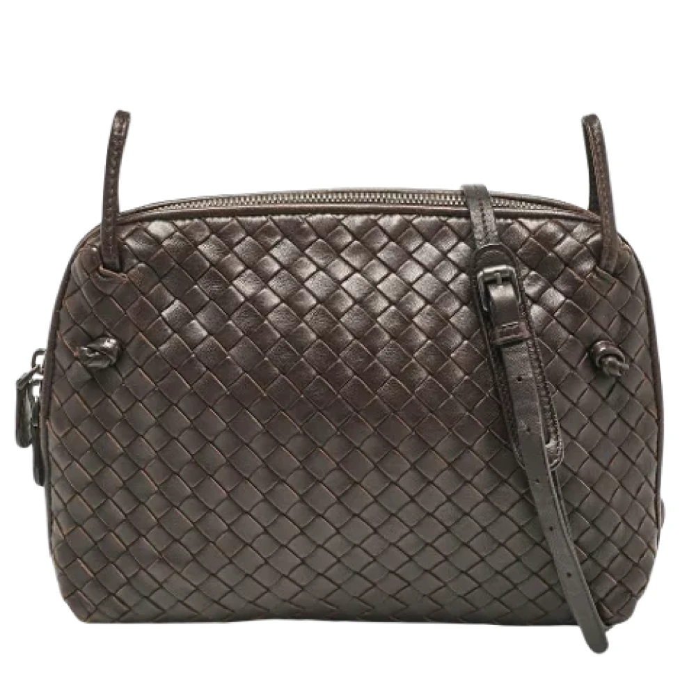Bottega Veneta Vintage Pre-owned Leather crossbody-bags Brown Dames