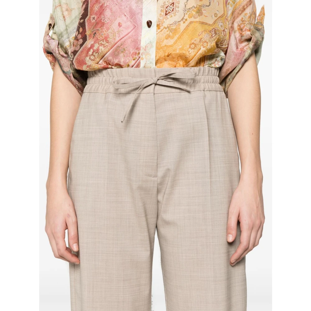 P.a.r.o.s.h. Beige Elastische Trekkoord Broek Beige Dames