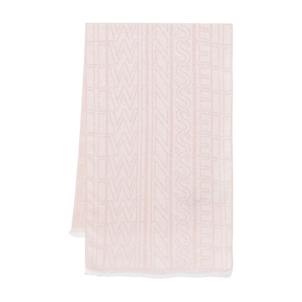Twinset Roze Glitter Sjaal Met Rafelrand Pink Dames