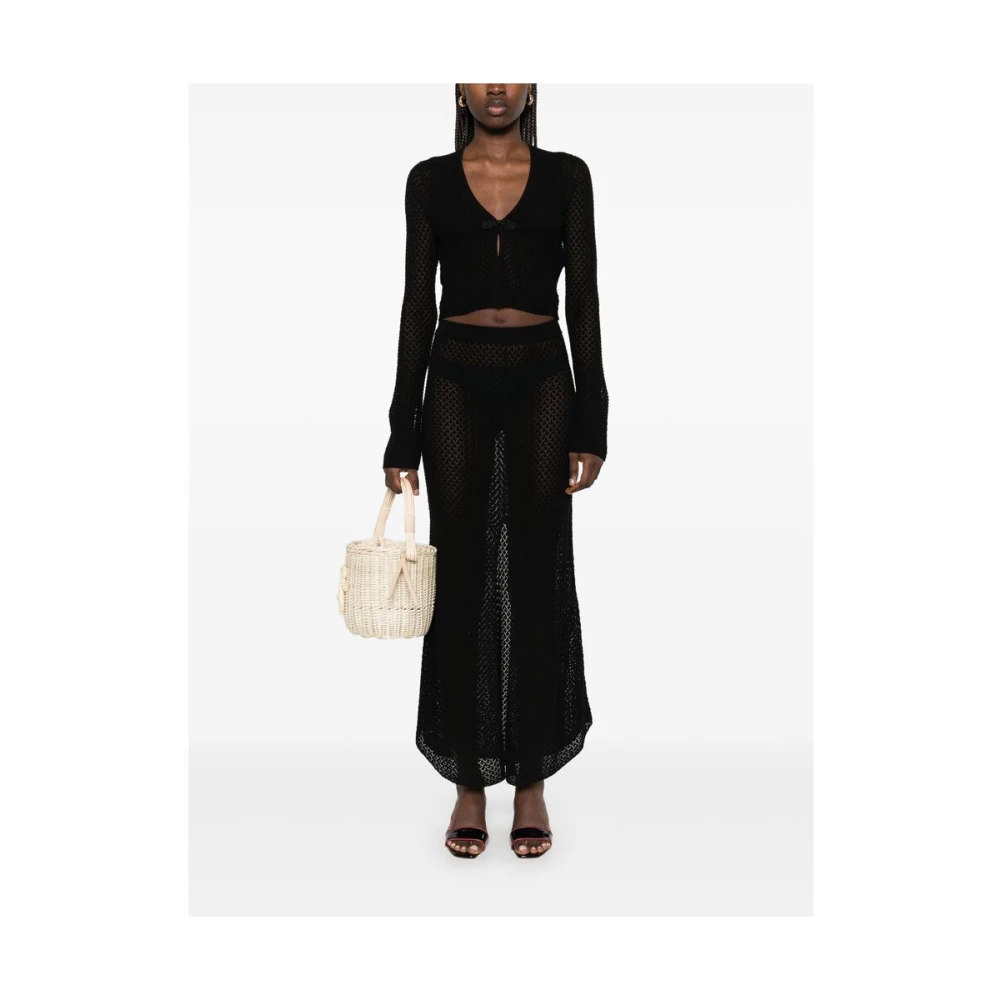 The Garment Zwarte Rok met Voorsplit Black Dames