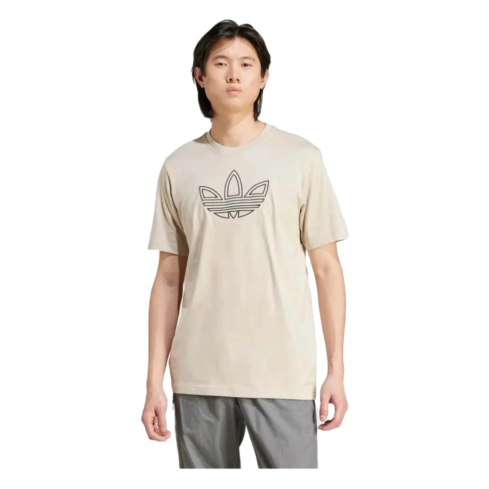 Adidas Outline T-shirt Beige Heren